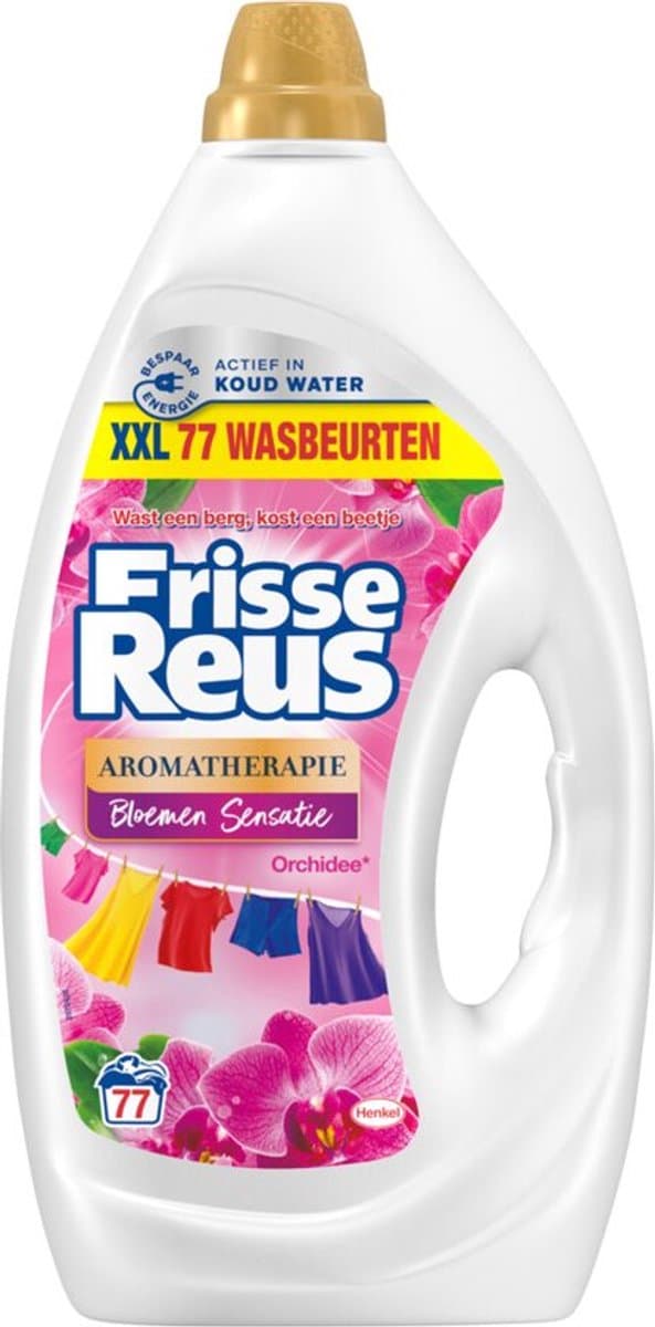 Frisse Reus Gel Orchidee Wasmiddel – Vloeibaar – Gekleurde Was – Grootverpakking – 77 Wasbeurten — afbeelding 1