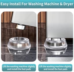 Set van 4 transparante anti-schokpads voor wasmachines | Transparante siliconen pads met antisliptextuur om wegglijden te voorkomen, herbruikbaar, onzichtbare voetjes voor apparaten. — thumbnail 2