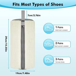 2-in-1 Schoenwaszak voor de Wasmachine, Herbruikbare Waszak voor Schoenen met Rits en 360° Reiniging voor Efficiënte Schoonmaak van Sportschoenen en Leren Schoenen — thumbnail 4
