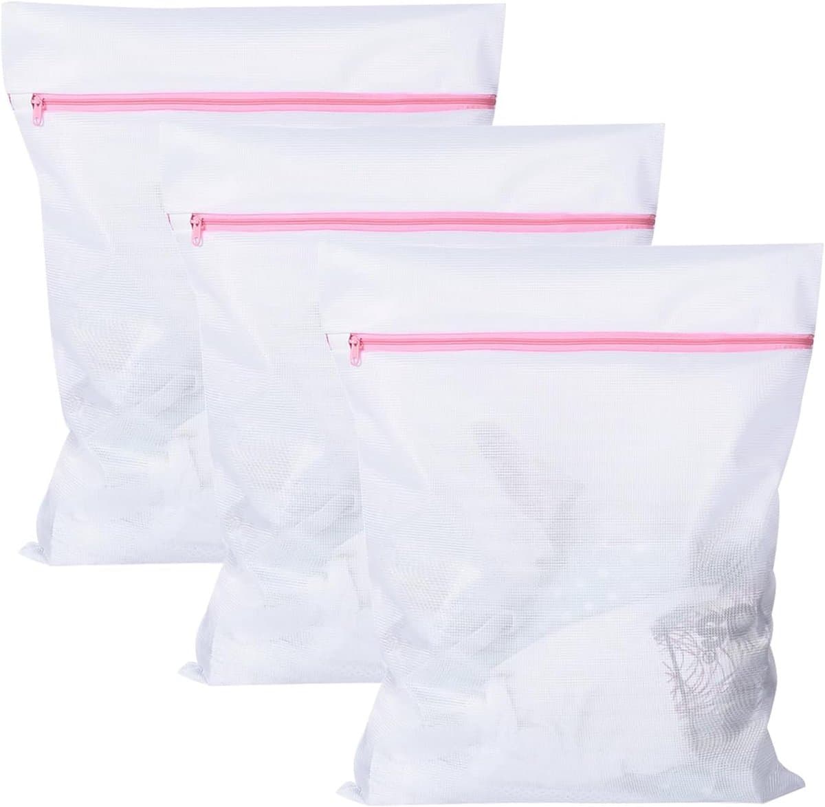 Extra Grote Waszak Met Rits - 3 Stuks - 60 x 60 cm - Voor Gordijnen, Jassen, Tapijten En Beddengoed - Beschermend Wasnet Voor Wasmachine — afbeelding 1