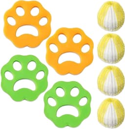 Anti-haarballen voor wasmachine, 8 herbruikbare wasballen, dierenhaarvanger, ideaal voor het verwijderen van katten- en hondenhaar. — thumbnail 2