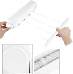 Intrekbaar droogrek, 4-draads uittrekbare waslijn droogtouw met uitschuifbare indoor wandmontage, gebruikt voor waslijn droogrek terrassen balkons (3,2 m) — thumbnail 5