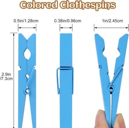 Kleurrijke houten wasknijpers – fotoclips, wasknijpers, knutselspullen en decoratie voor in de klas,blauw,7.3*1CM — thumbnail 2