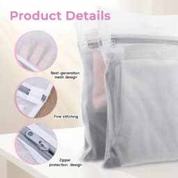 Wasnet 30 x 40 cm - Waszak met rits - Voor sweaters, shirts, ondergoed - SnelShoppen — thumbnail 2