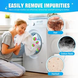 Wasmachine, 8 stuks haarvanger voor wasmachine, verwijdert dierenharen, herbruikbaar, wasbal, anti-haarbal, wasmachine voor kleding en beddengoed — thumbnail 5