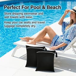 2 stuks natte zakken, waterdichte waszak met ritssluiting, herbruikbare reiszak, kleine natte zak, zwemmen, voor badpakken, strandhanddoeken, sportkleding, wetbag — thumbnail 4