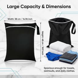 2 stuks natte zakken, waterdichte waszak met ritssluiting, herbruikbare reiszak, kleine natte zak, zwemmen, voor badpakken, strandhanddoeken, sportkleding, wetbag — thumbnail 3