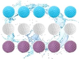 Drogerballen voor wasdroger, 15 stuks wasballen voor wasmachine, ballen voor pluizige was, wasballen voor wasmachine, drogerballen, voor droger, wasmachine (3 kleuren) — thumbnail 2