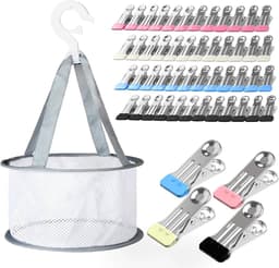 Wasknijpers Met Mand, Kunststof Bekleding, Winddichte Wasknijpers Zonder Afdruk, Voor Waslijn, Handdoek, Kleding En Sokken — thumbnail 1