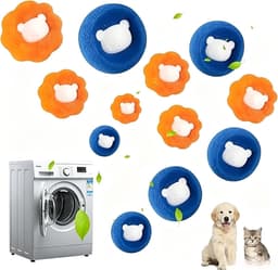 12 stuks dierenhaarverwijderaar, wasmachine, pluisballen, wasmachine, herbruikbare anti-wikkelende wasballen, haarvanger voor dierenharen en pluisjes — thumbnail 2