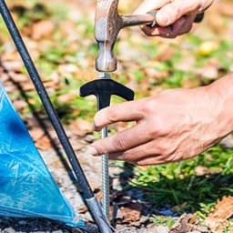 Grondanker - Tentharingen Schroef - Stabiele Verankering - Oplichtend Materiaal - 20 cm - Zwart — thumbnail 2