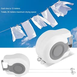 Dailygoods- Waslijn Uittrekbaar - Wanddroogrek - Uittrekbare Waslijn Buiten - Dubbele Waslijn - 26 Meter Droogoppervlak - Ruimtebesparend Design - Waslijnhouder — thumbnail 2
