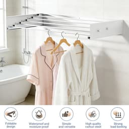 Dailygoods - Inklapbaar droogrek voor wandmontage - Ruimtebesparend en eenvoudig te installeren — thumbnail 3