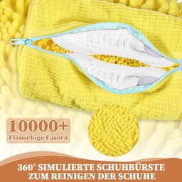 Dailygoods - 2 stuks schoenwaszakken, waszak, waszak, verbeterde schoenentas, multifunctionele bescherming, schoenwaszak voor wasmachine, anti-vervorming, sneakers, waszak, herbruikbare schoenen, waszak (geel) — thumbnail 2