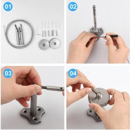 Dailygoods- Waslijn 5m - Wanddroogrek - Roestvrij Staal - Hoog Draagvermogen 20kg - Slijtvaste Staaldraad - Eenvoudig te Installeren - Drooglijn — thumbnail 5