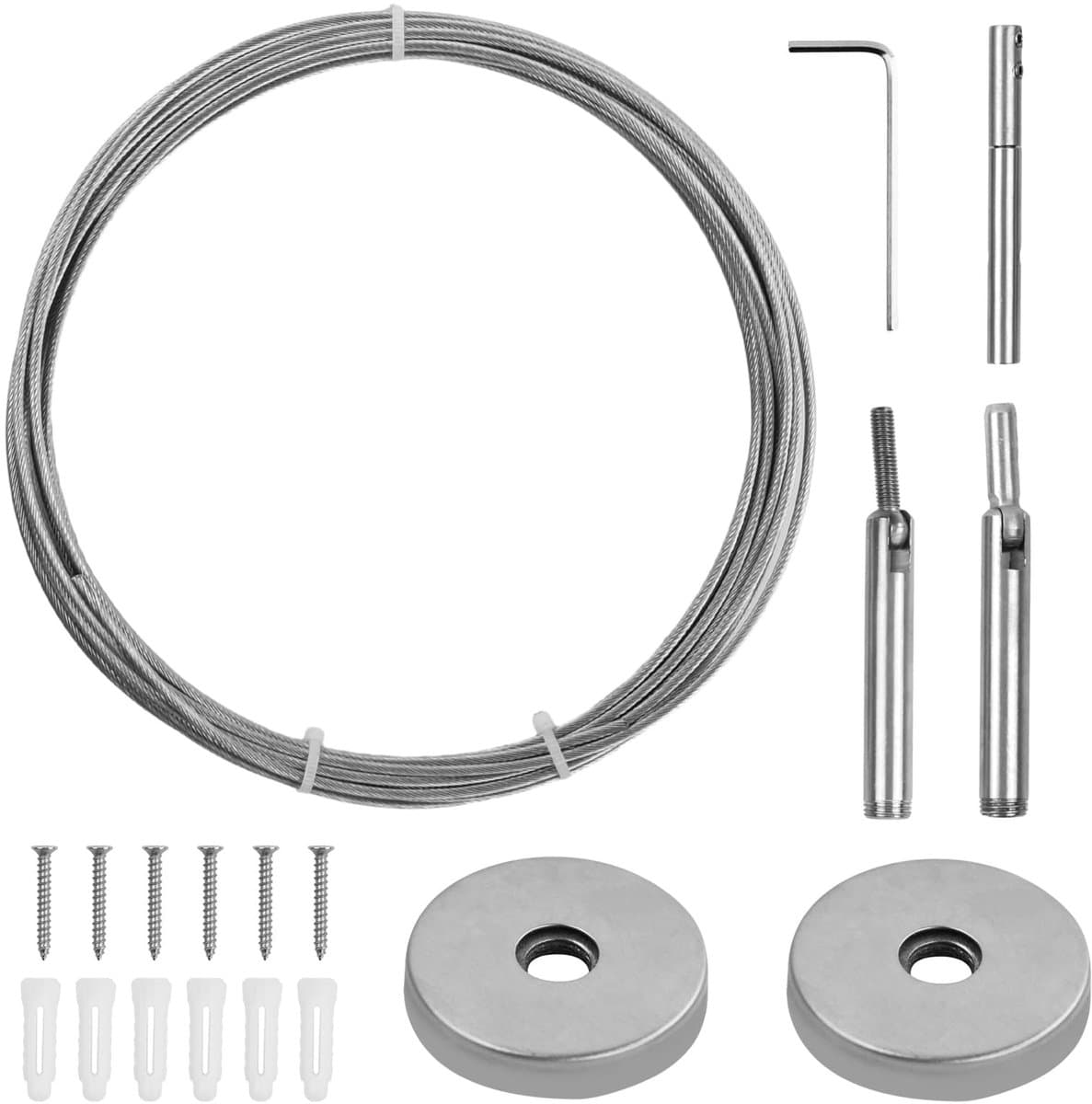 Dailygoods- Waslijn 5m - Wanddroogrek - Roestvrij Staal - Hoog Draagvermogen 20kg - Slijtvaste Staaldraad - Eenvoudig te Installeren - Drooglijn — afbeelding 1