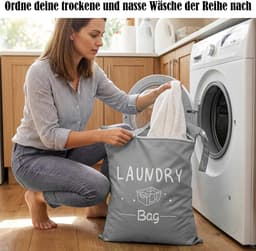 Dailygoods - 2 stuks reiswaszak groot 55 x 45 cm, waterdichte waszak met ritssluiting en handvat, wasbare waszak, groot voor reizen, fitnessstudio, camping, grijs-roze — thumbnail 4