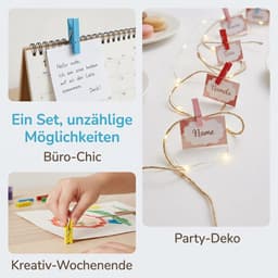 Dailygoods- Wasknijpers 100 stuks - Houten Mini-wasknijpers - Decoratieve Knijpers - Fotoklemmen - Natuurlijke Houten Klemmen - Veelkleurig — thumbnail 3