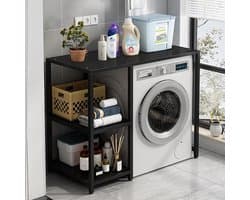Wasmachine rek - Opbergunit - Ruimte organiseren - Stevige constructie - L100cm - Zwart