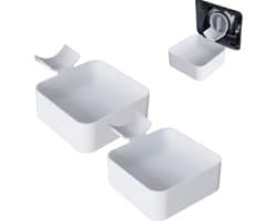2 stuks Lekbak Wasmachine - Afvoerbak voor wasmachine - Afvalwaterbak van de wasmachine - Afvalwateropvangbak - 12 × 12cm - Geschikt voor wasmachines - Universeel - Wit - Kunststof
