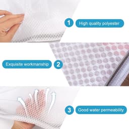 Set van 4 Grote Wasnetten voor de Wasmachine, 50 x 60 cm, Herbruikbare Waszakken voor Ondergoed, Bh's en Sweaters met Handvatten en Rits — thumbnail 4