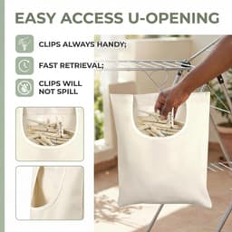 Wasknijperzak 32 x 28 cm in Beige - Ideaal voor het organiseren van was, wasmand en wasaccessoires — thumbnail 5