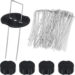 Onkruiddoek grondankers - Verzinkt Staal - 150 x 38 mm - U-haringen met Sluitringen - Voor Tuin en Landschap — thumbnail 1