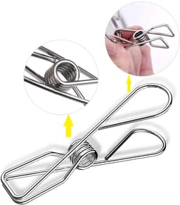 Opvouwbare Droogrek Sokkenhanger Met 36 Clips - Rechthoekig Droogrek Van Hoogwaardig Roestvrij Staal Clips Die Dunne Stoffen Goed Vastklemmen Winddichte Haaksluiting Neemt Geen Vloerruimte in Beslag - Wasorganizer Voor Studentenkamers — thumbnail 3