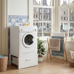 Wasmachine verhoger - Opbouwmeubel lade - Ergonomisch Wassen - 250 kg belastbaar - 55 x 63 x 33 cm - Wit — thumbnail 2