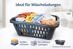 Wasmand Kunststof Antraciet 30L met Handgrepen — thumbnail 5