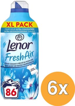 Lenor Wasverzachter Fresh Air Morning Fresh 86 Wasbeurten - 6 x 1204 ml - Voordeelverpakking — thumbnail 1