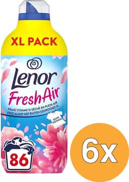Lenor Wasverzachter Fresh Air Bloesem 86 Wasbeurten - 6 x 1204 ml - Voordeelverpakking — thumbnail 1