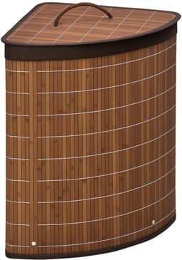 Wasmand/wasmand - 55 liter inhoud - afneembaar deksel - 38 cm x 38 cm x 57 cm - bruin — thumbnail 1