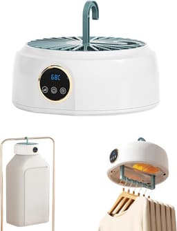 Mini Droger – Elektrische Draagbare Warmtepompdroger – Hete Luchtdroger met Timer van 1 tot 8 Uur en UV-sterilisatie – Opvouwbare Hete Luchtkast – Geschikt voor Zakenreizen en Appartementen — thumbnail 1