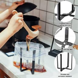 SnelShoppen - 21.5cm Zwart Vouwbaar Stalen Flessen Droogrek | Compacte Opberghouder voor Drankflessen in de Keuken, Roestbestendig en Duurzaam — thumbnail 3