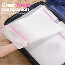 SnelShoppen - Waszakken Set - Vijf Stuks in Verschillende Maten - Roze - Duurzaam Polyester - Voor Wassen, Verhuizen, Camping en Meer — thumbnail 4