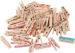Houten Wasknijpers - Mini Knijpers - Foto's Ophangen - Diverse Kleuren - 35 cm - Willekeurig — thumbnail 1