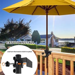 Parasolhouder voor balkon - Zwart - Ø 40 mm - Verstelbare Gietijzeren Houder voor Balkonleuning — thumbnail 4