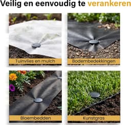 Grondanker - Zwart - 15 cm, Ø 3 cm - Kunststof Bodemanker - Set van 50 stuks voor Tuin en Camping — thumbnail 5