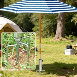 Grondanker - Zilver - 46 cm - Verzinkte Stalen Parasolstandaard voor Buiten - Voor Tuin en Strand — thumbnail 3