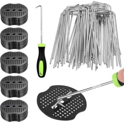 Grondanker - Gegalvaniseerd Staal - 10 cm Lengte - U-vormige Grondhaken met Sluitringen - Voor Tuin en Kunstgras Bevestiging — thumbnail 1