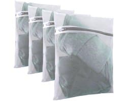 IMPERATORIS® Waszakjes voor Wasmachine - Bescherming voor Fijne Was en Schoenen - Mesh Wasnet met Rits - Voorkomt Slijtage - Set van 4 - transparente - 60 x 50 cm