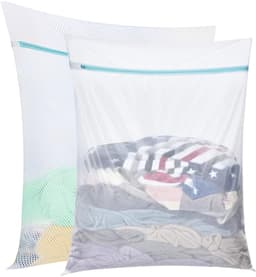 IMPERATORIS® Waszakjes voor Wasmachine - Bescherming voor Fijne Was en Schoenen - Mesh Wasnet met Rits - Voorkomt Slijtage - Set van 2 - wit , blauw - 60 x 80 cm — thumbnail 1