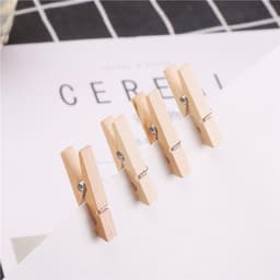 100 Mini wasknijper - wasknijper - fotodisplayclip - multifunctionele wasknijper - opbergclip - 3,5 cm - hout - geel — thumbnail 2