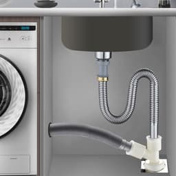 Afvalwaterslangconnector Wasmachine - Afvoerslang Verbindingsstuk - Lekkages Voorkomen - Snelle Montage - 17x15 cm - Wit — thumbnail 2