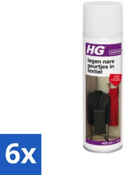 6 x HG Tegen Nare Geurtjes In Textiel 400 ml - Geurverwijderaar - Textielreiniger - Kledingverfrisher - Geurneutralisator - Wasruimte — thumbnail 1