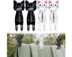 Towel Clips - 4 Pcs - Cat Beach Chair - Cute Beach Towel Clips - Wind Protection - Bath Clips - Large Clothes Pegs voor Was - Stranddoek - Badhanddoek