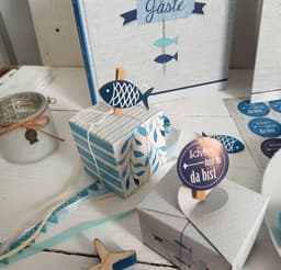 6x Houten Wasknijpers Blauw Wit Vis Decoratie Clips 5 cm Maritiem Feestartikelen — thumbnail 2