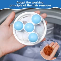 drogerballen - wasbol - wasballen- Wasmachine Huisdierhaarverwijderaar – Roze, Paars en Blauw – Herbruikbaar – Drijvend Gaas – Pluizenverzamelaar – Honden- en Kattenhaaroplosser – Geschikt voor het wassen van wasgoed – Afvoerslang (3-pack) — thumbnail 4