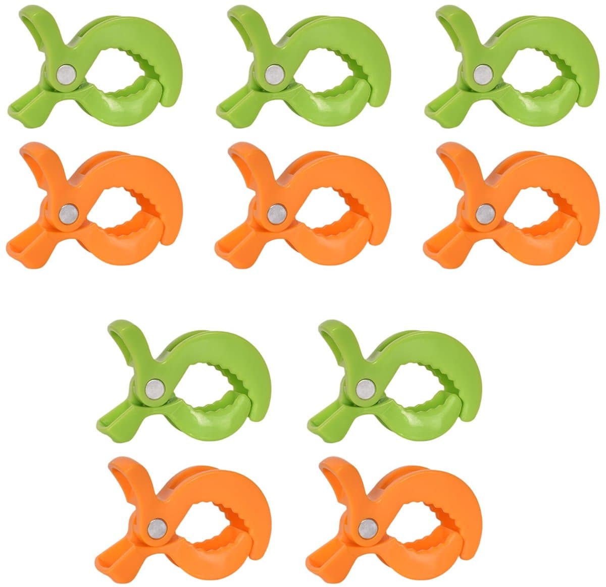 Unyqoos® Set van 10 veelzijdige kinderwagenclips voor speelgoed en accessoires — afbeelding 1